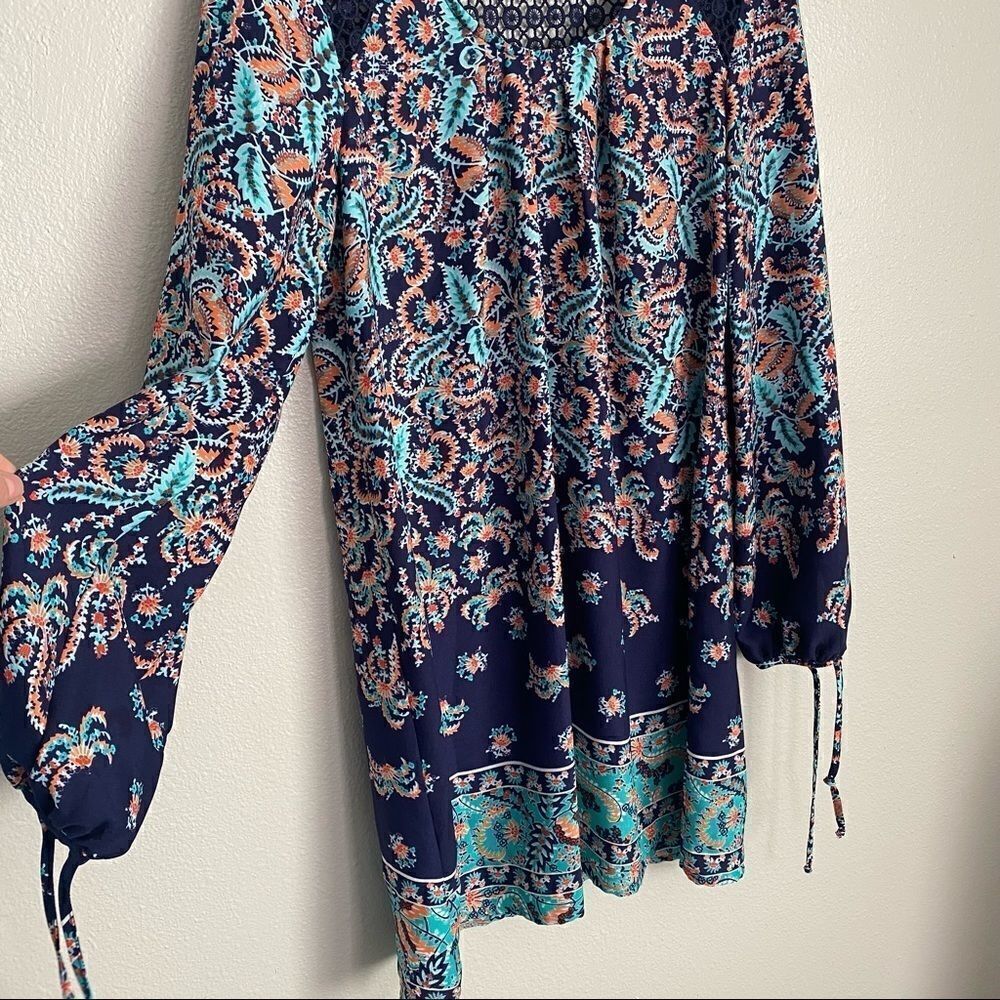 SEQUIN HEARTS boho 3/4 sleeve accented dress - Picture 4 of 10